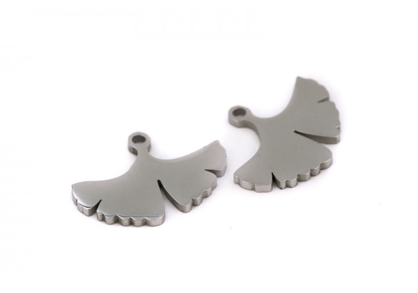 Breloques Pendentifs Feuille De Ginkgo En Acier Inoxydable - Lot De 8, Deux Couleurs (or Et Argent) Pour Création De Bijoux DIY